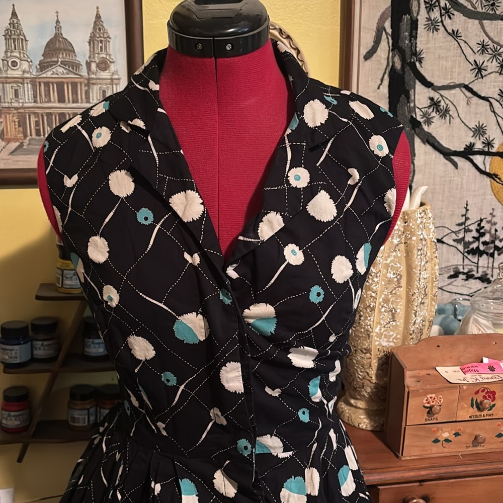 Modcloth Emily & Fin Lattice & Floral Print Dress